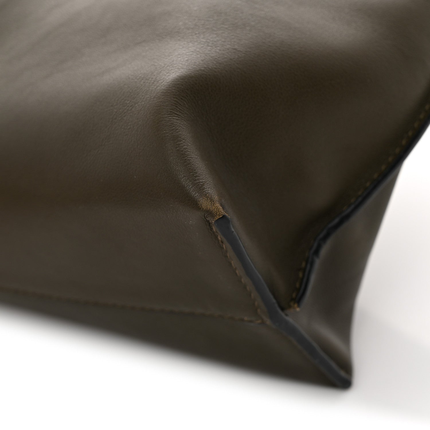 Nappa Flamenco Knot Clutch Dark Khaki