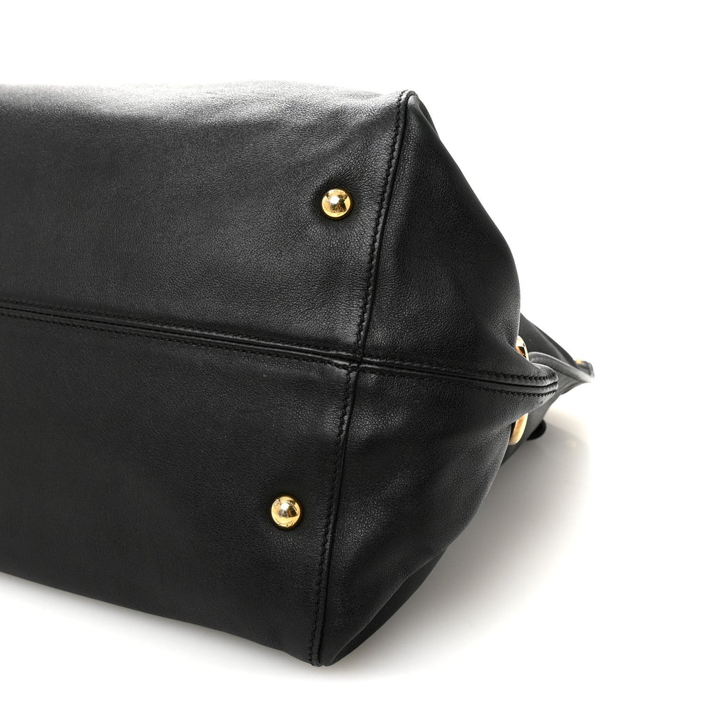 Calfskin Trifolio Tote Black