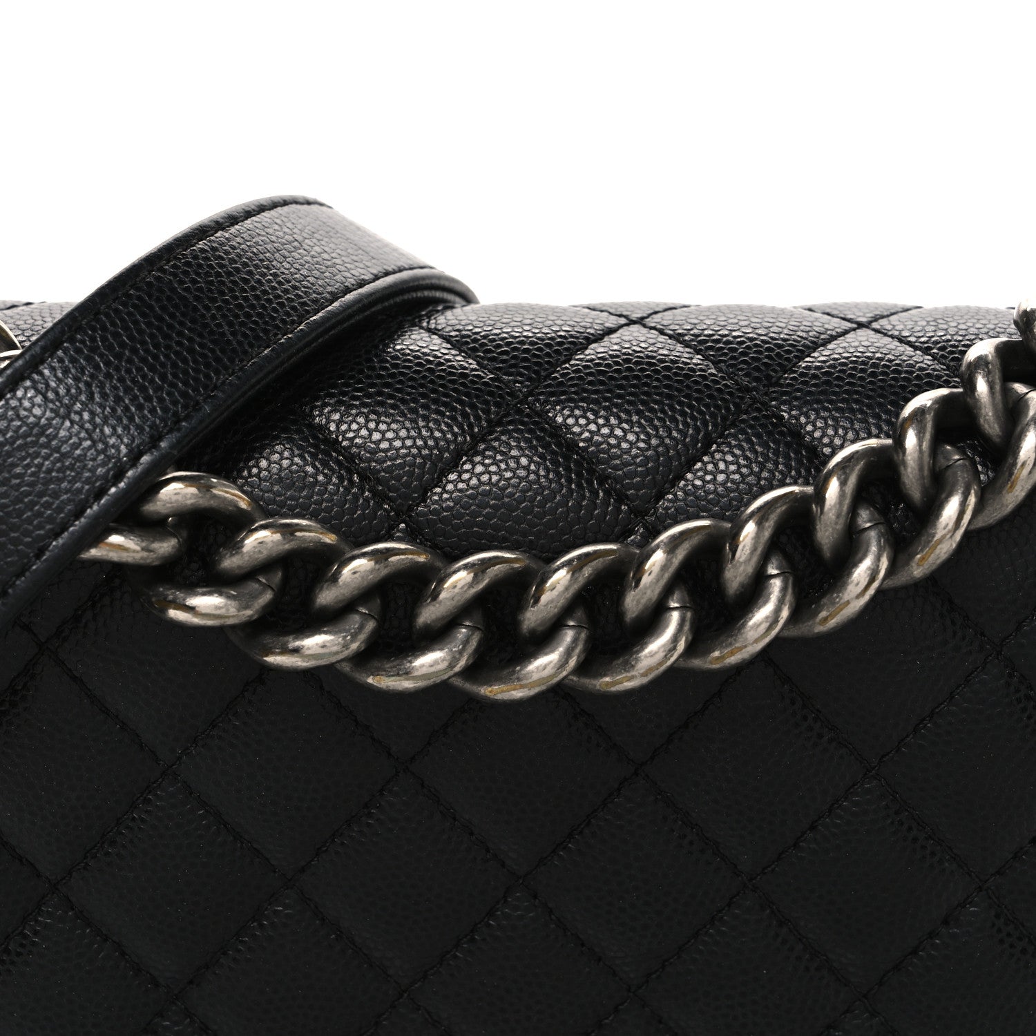 Caviar Quilted Small Boy Flap Black