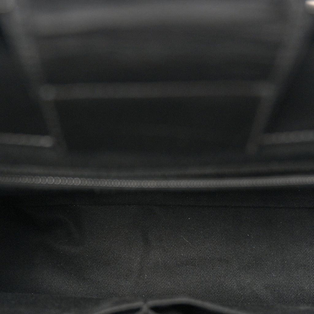Glazed Calfskin Quilted Large CC Delivery Tote Black