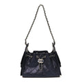 Metallic Caviar Quilted Mini Chanel 25 Handbag Dark Blue