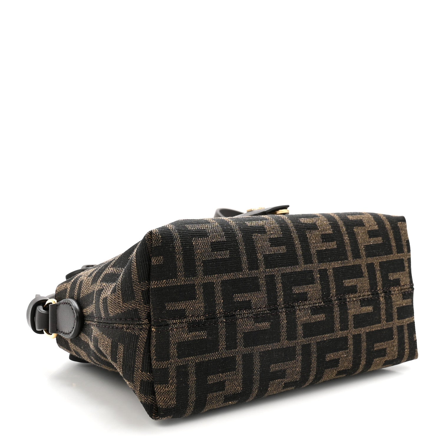 Vitello Grace Jacquard FF Mini By The Way Boston Bag Tobacco Moro Ebano