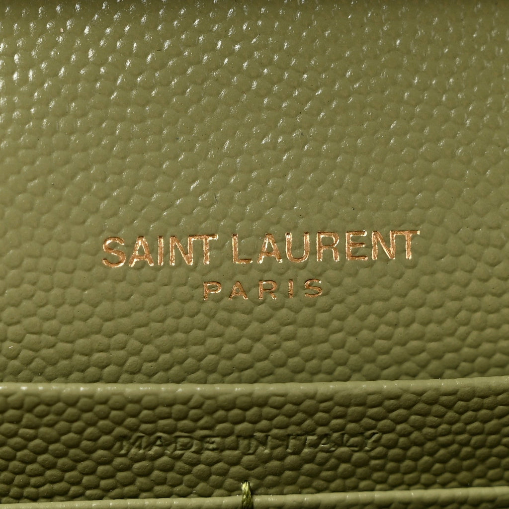 Grain De Poudre Matelasse Chevron Monogram Chain Wallet Pistachio