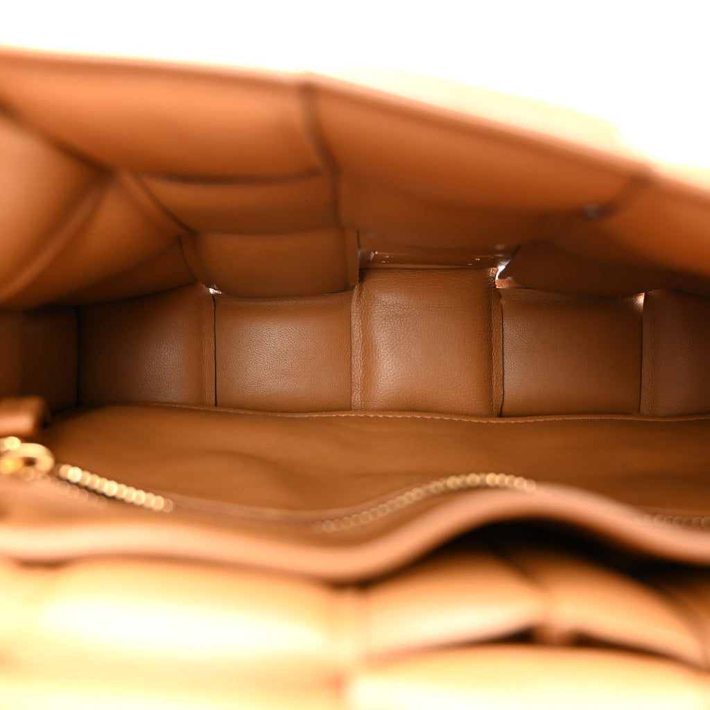 Nappa Maxi Intrecciato Padded Cassette Crossbody Bag Caramel