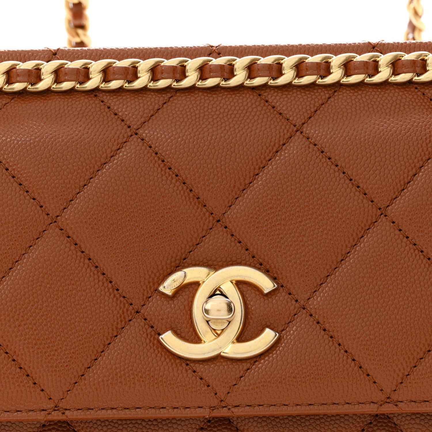 Caviar Quilted Multi Chain Backpack Light Brown