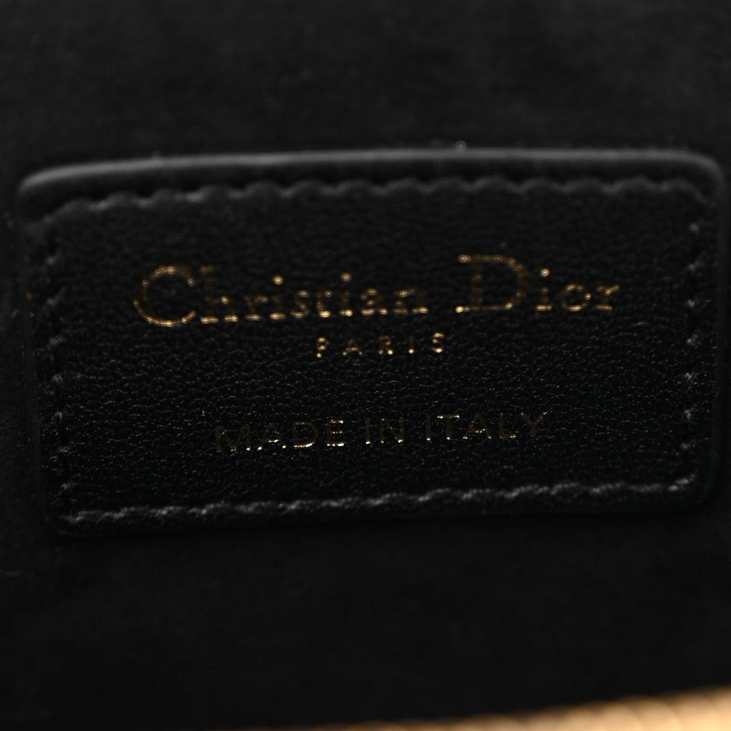 Lambskin Cannage Micro Lady Dior Vanity Case Black