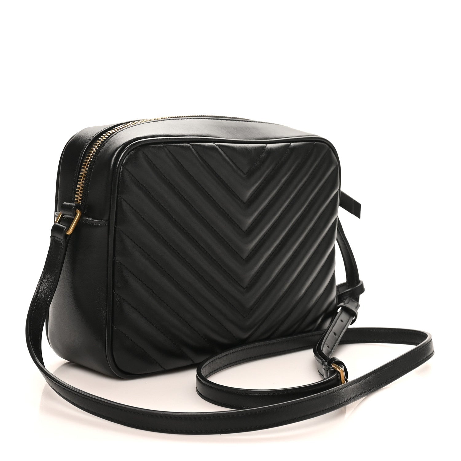 Calfskin Matelasse Monogram Lou Camera Bag Black