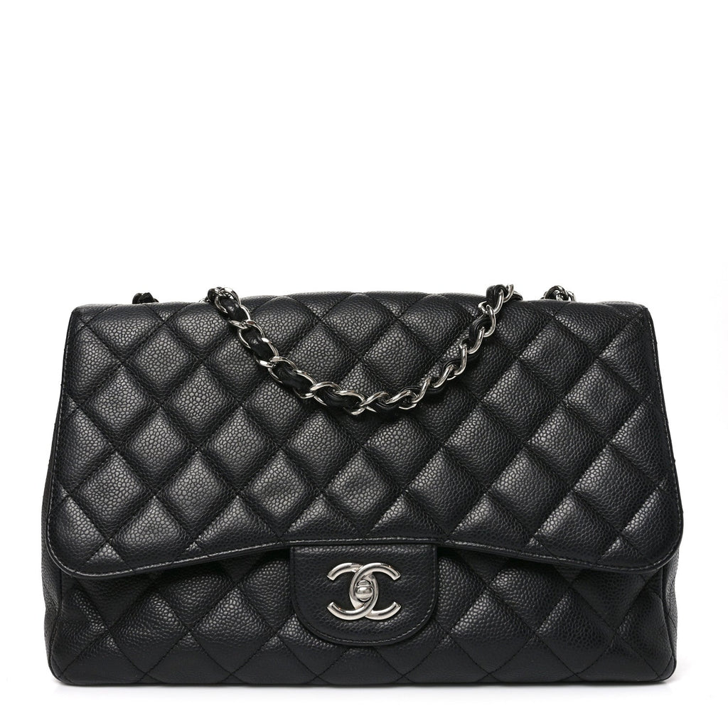Caviar Quilted Jumbo Single Flap Black