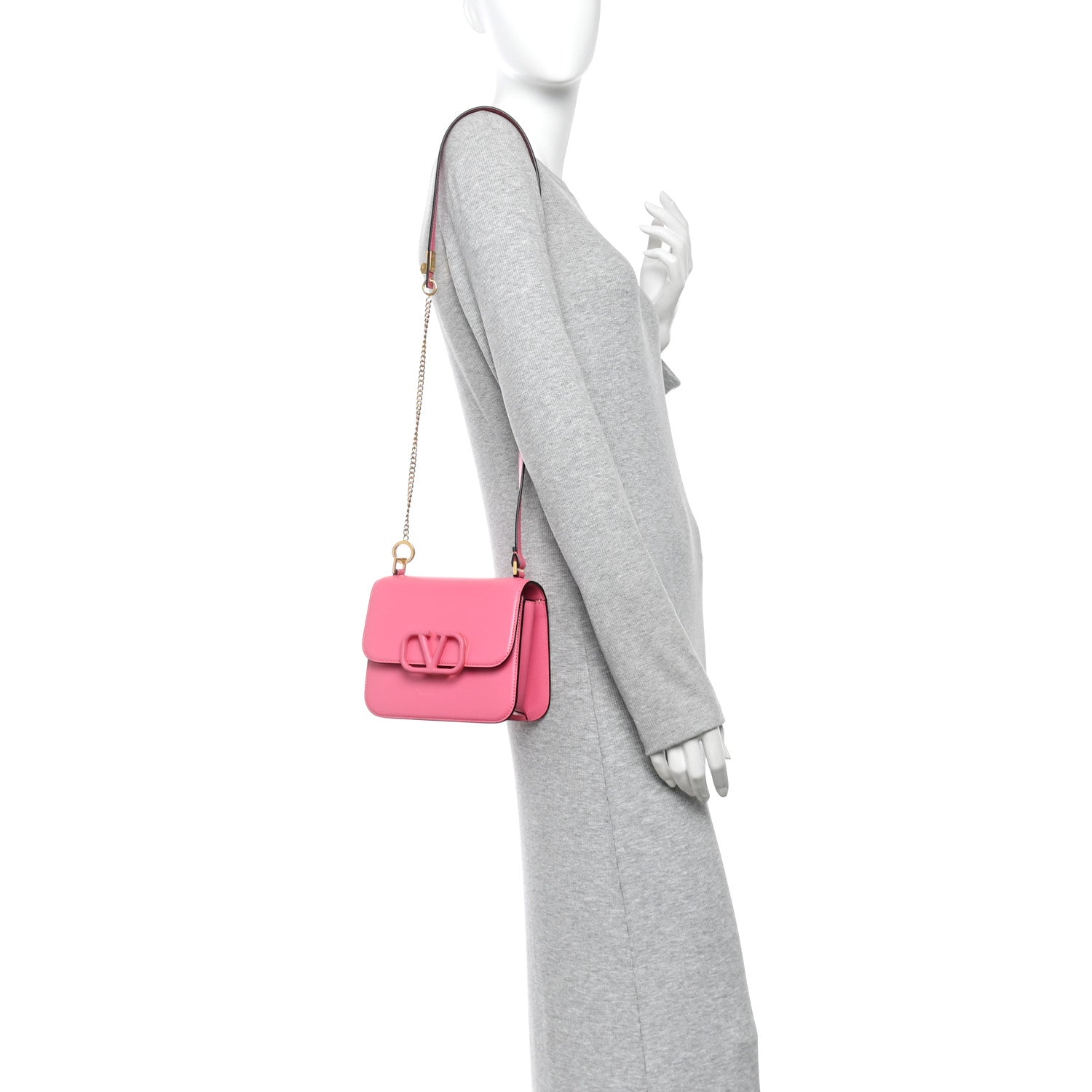 Smooth Calfskin Small VSling Shoulder Bag Pink