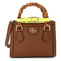 Wonka Grain Calfskin Mini Diana Tote Bag Cuir Yellow Fluo