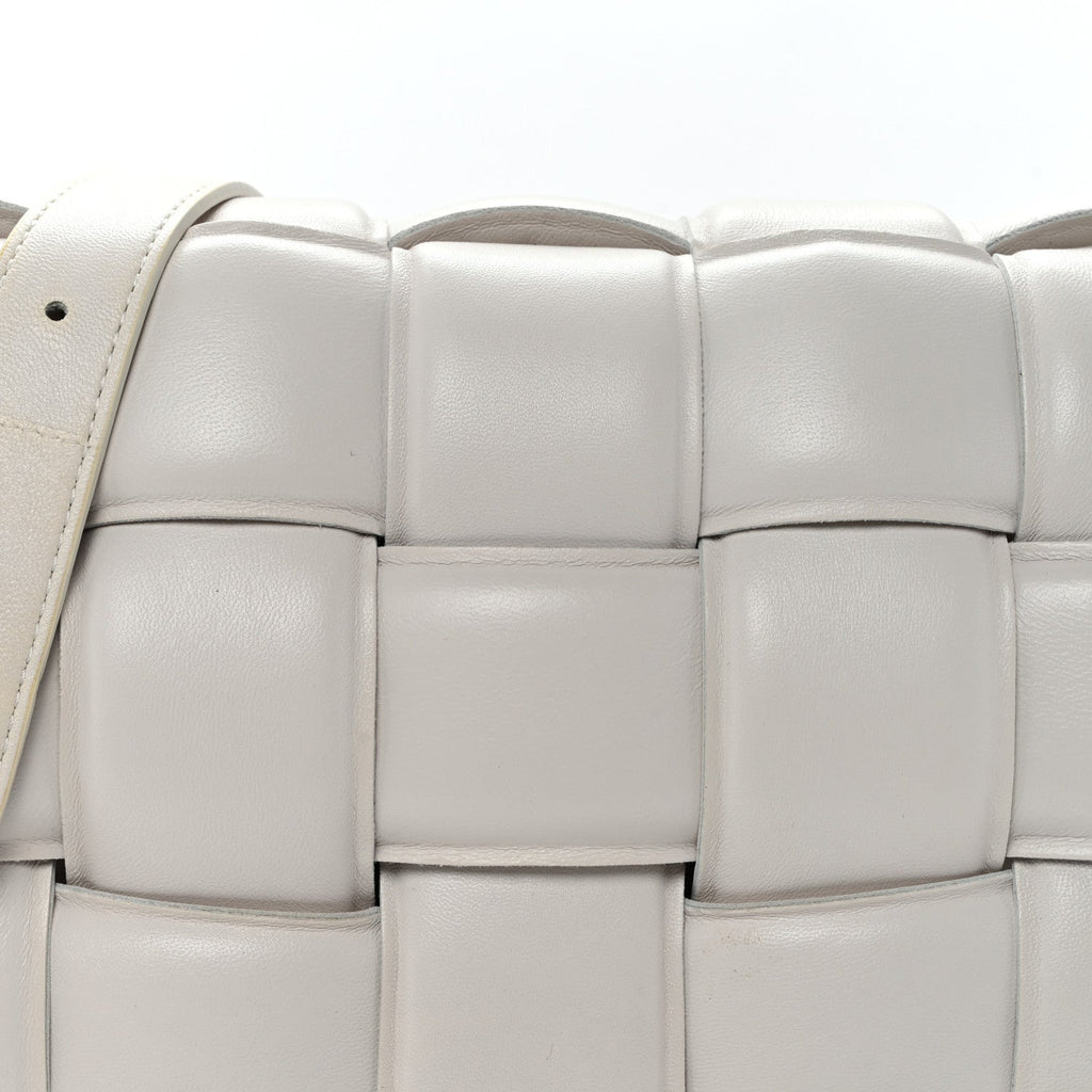 Nappa Maxi Intreccio Padded Cassette Crossbody Bag Chalk
