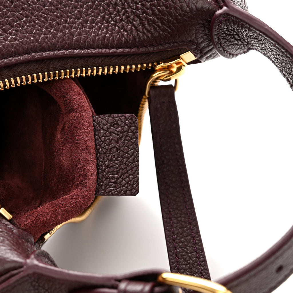 Supple Grained Calfskin Teen Lulu Shoulder Bag Deep Burgundy