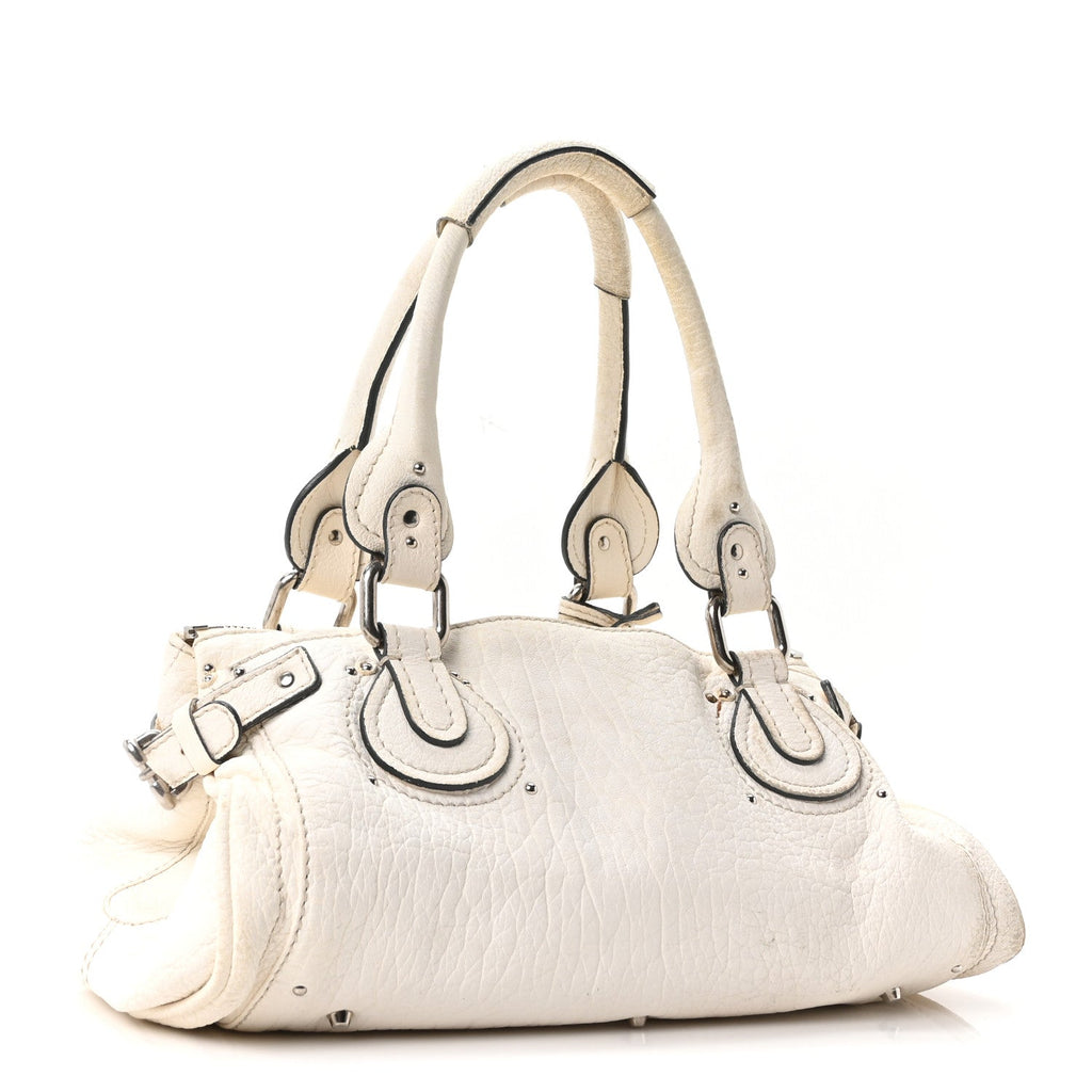 Calfskin Medium Paddington Satchel Ivory