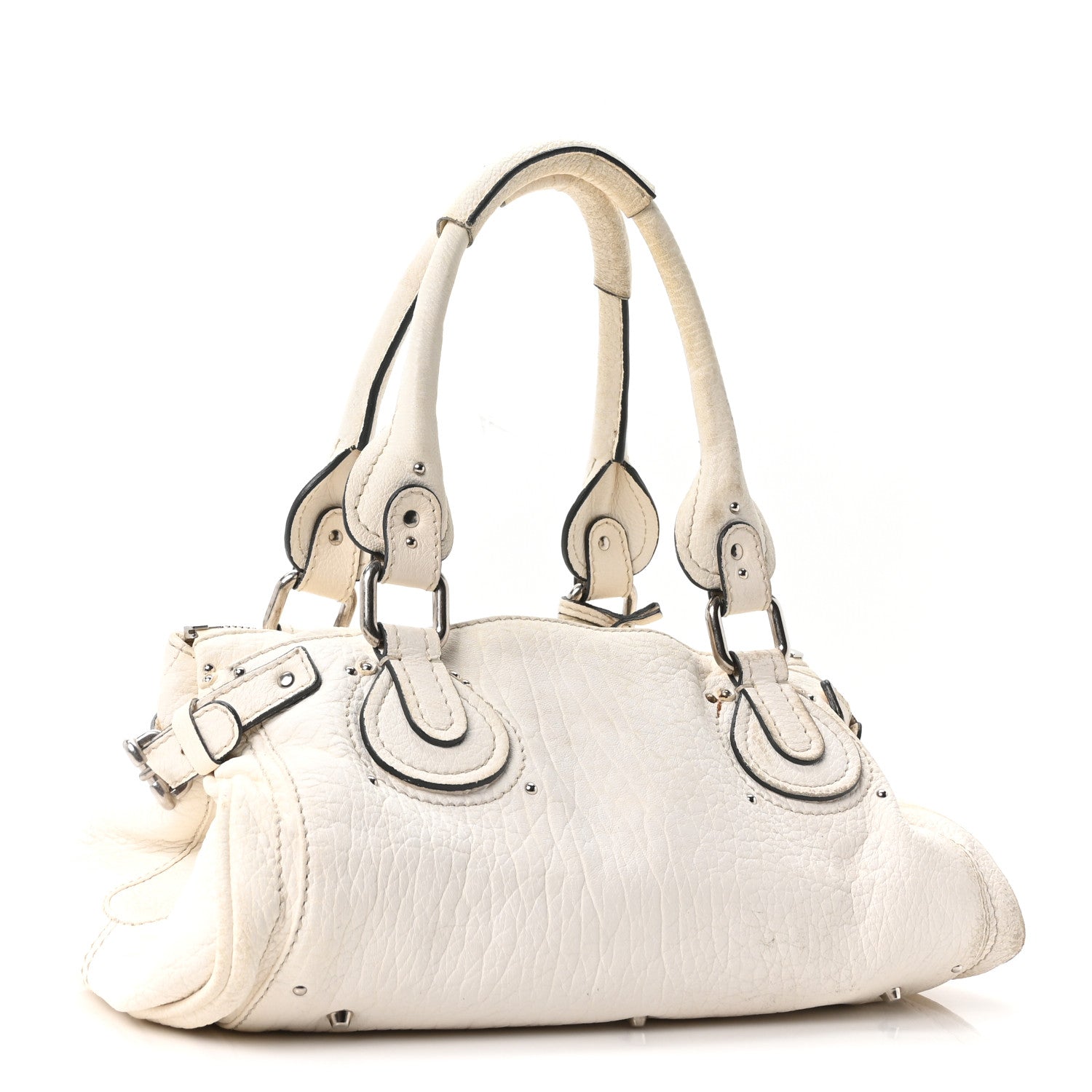 Calfskin Medium Paddington Satchel Ivory