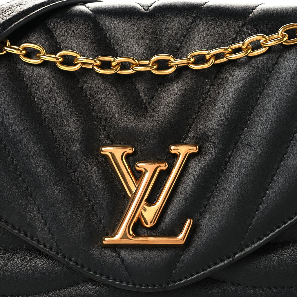 Calfskin LV New Wave Chain Bag Black