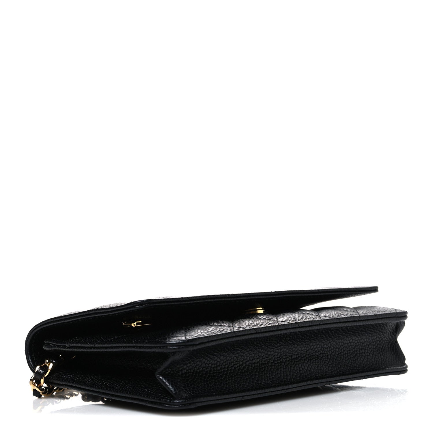 Caviar Quilted Wallet on Chain WOC Black