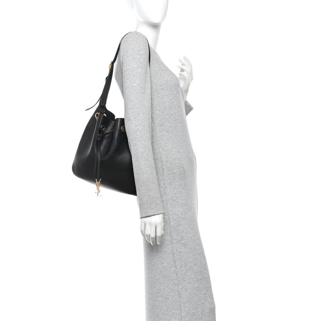 Smooth Calfskin Paris VII Large Flat Hobo Black