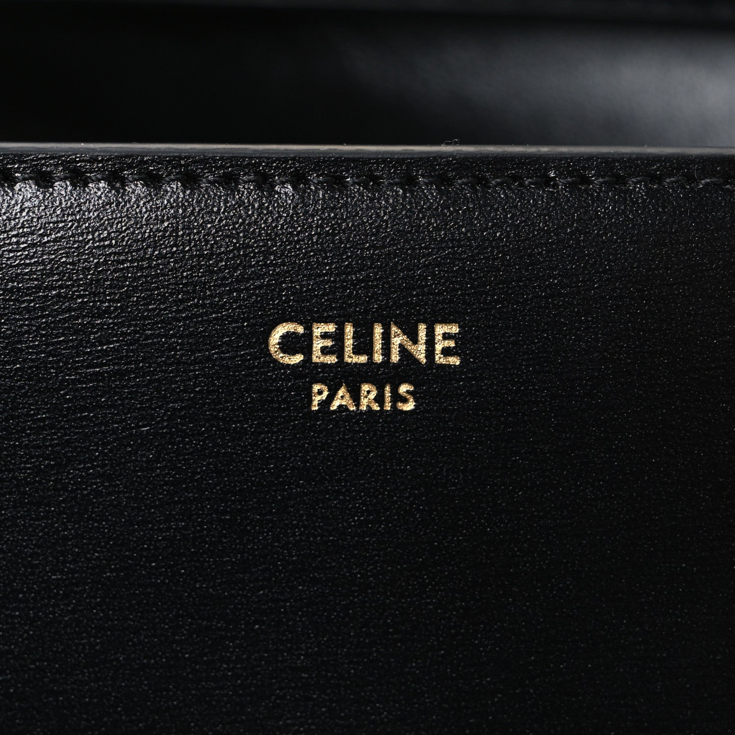 Shiny Calfskin Triomphe Margo Wallet on Chain Black