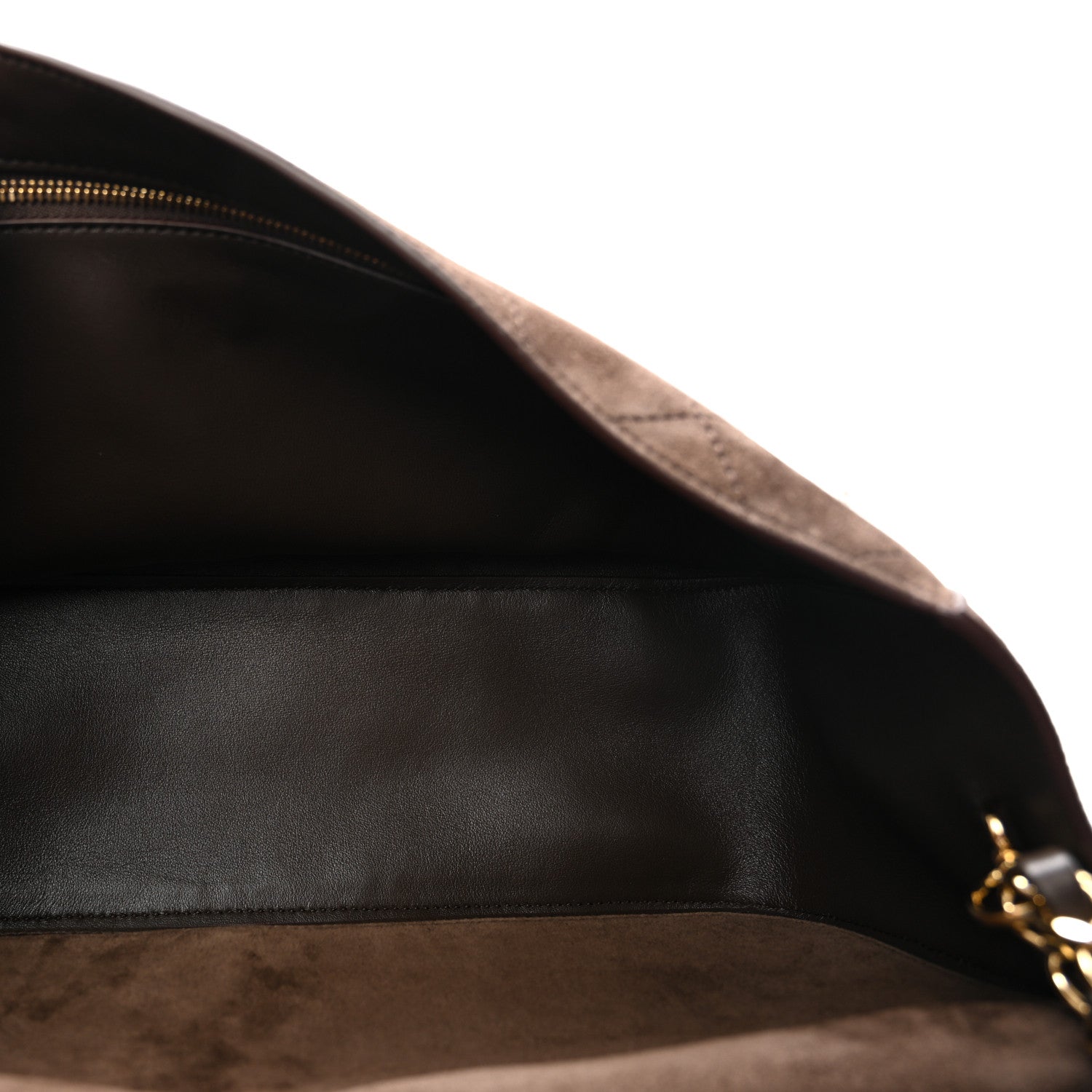 Suede Calfskin Small Souplissimo Maxi Flap Dark Brown