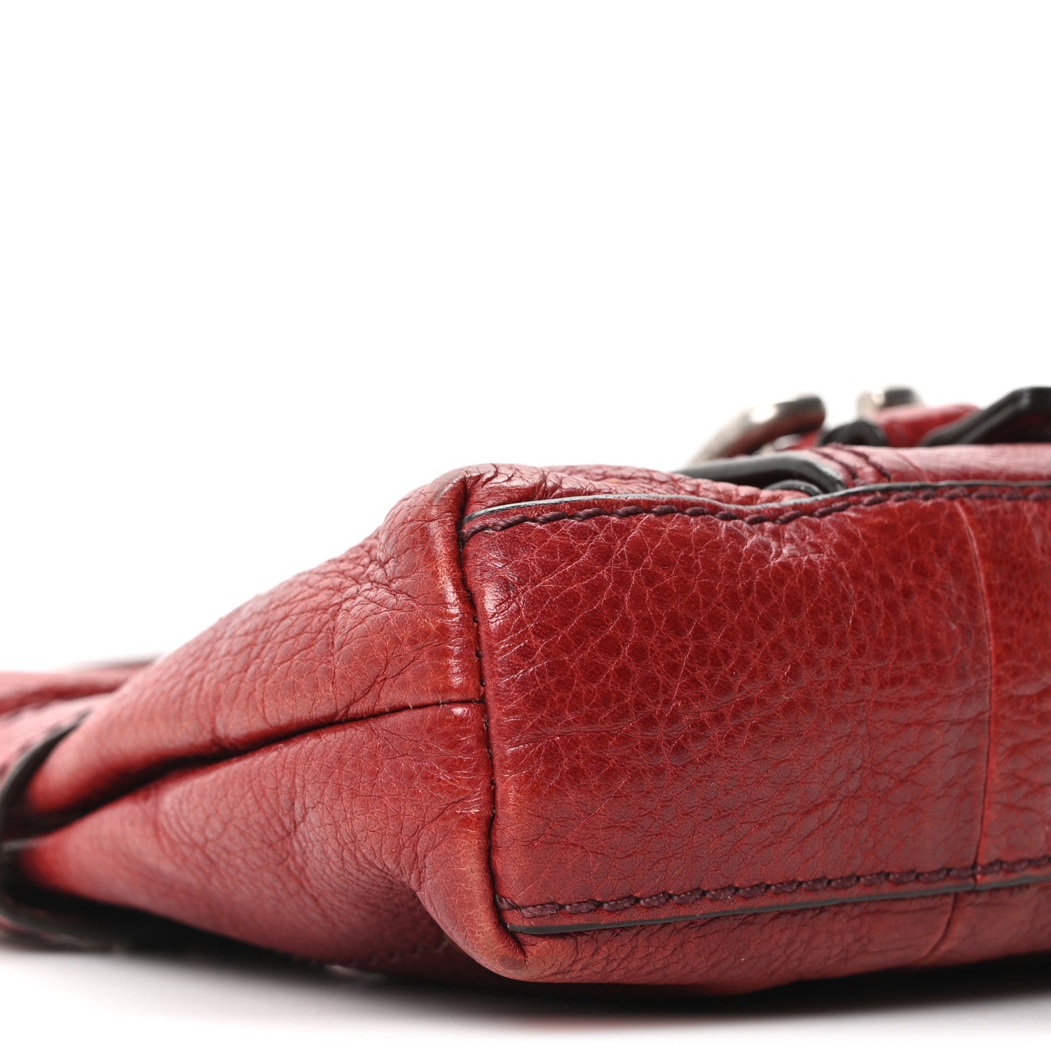Grained Calfskin Small Paddington Crossbody  Dark Red