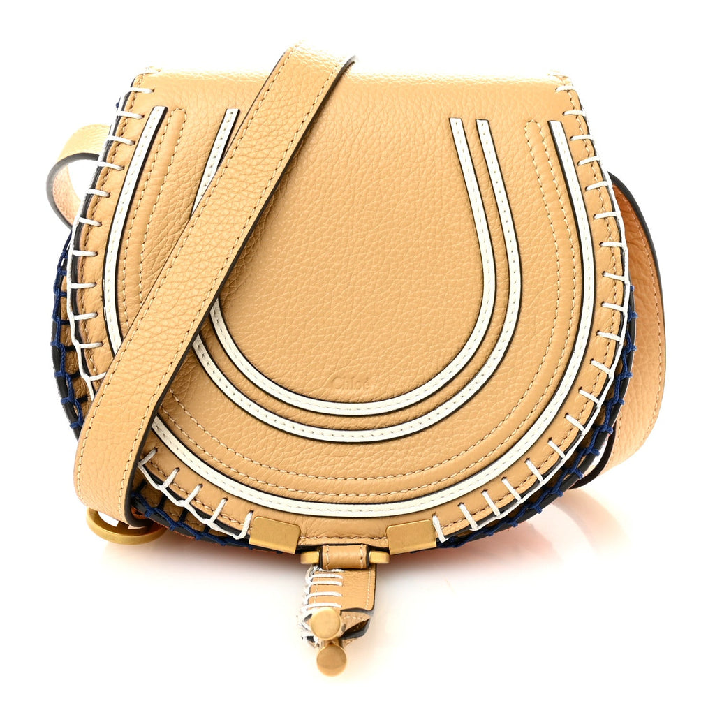Calfskin Small Marcie Saddle Bag Soft Tan