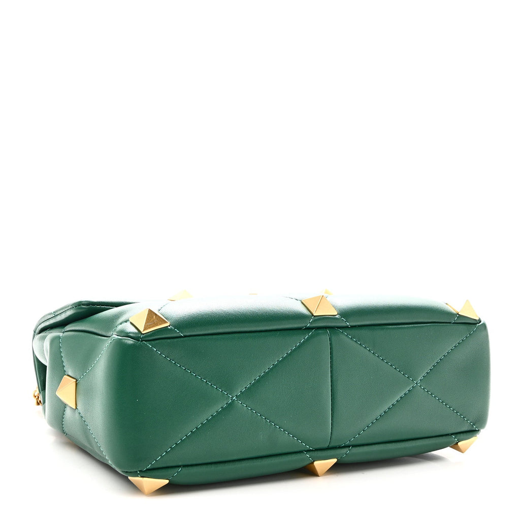 Nappa Large Roman Stud Shoulder Bag Jungle