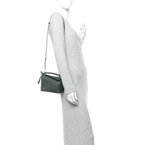Calfskin Mini Puzzle Edge Bag Vintage Khaki
