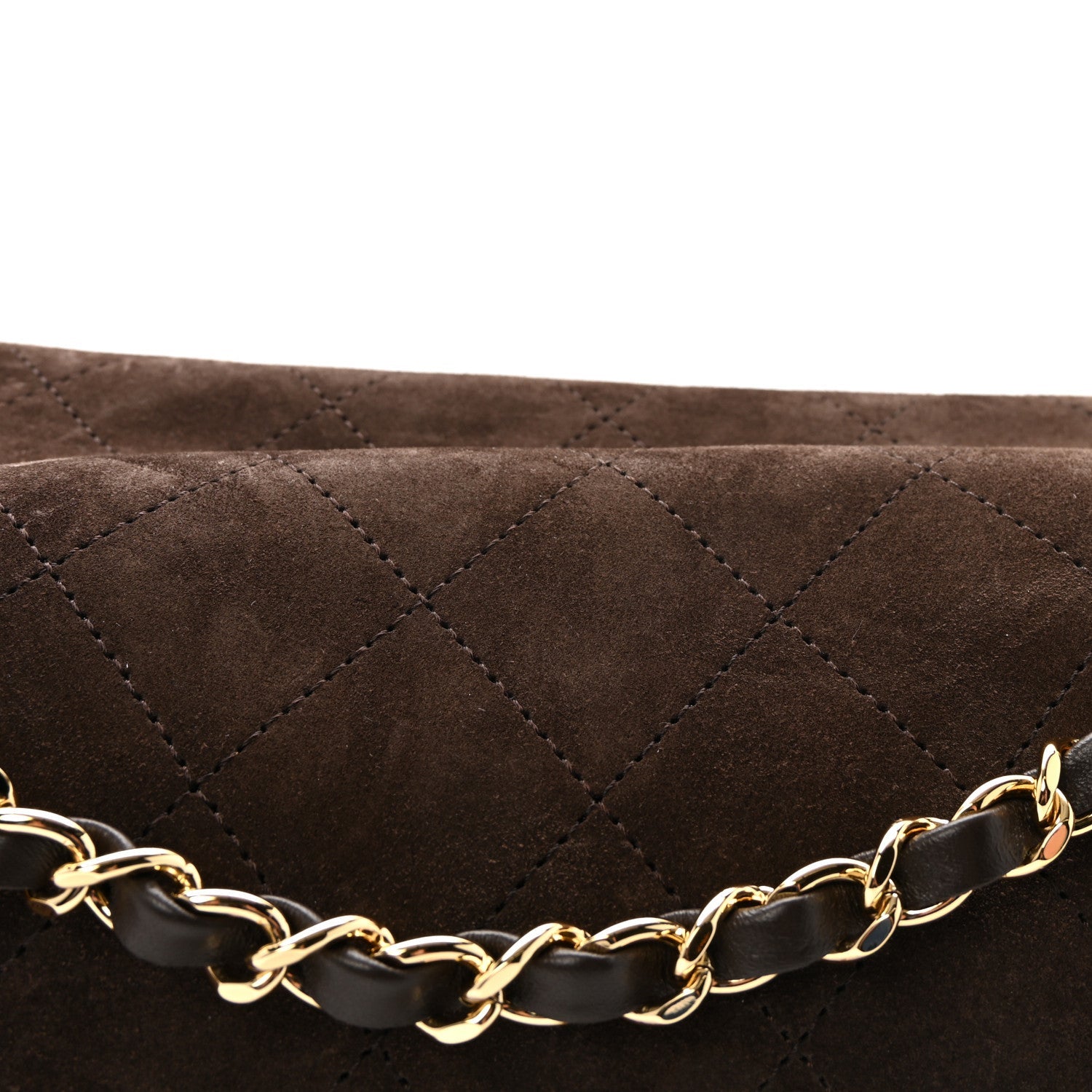 Suede Calfskin Small Souplissimo Maxi Flap Dark Brown