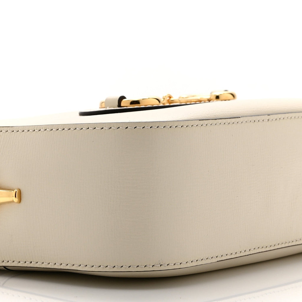 Azalea Calfskin Mini Horsebit 1955 Camera Shoulder Bag Mystic White