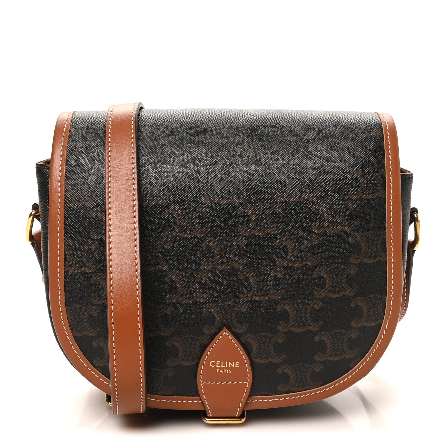 Triomphe Canvas Medium Folco Bag Tan