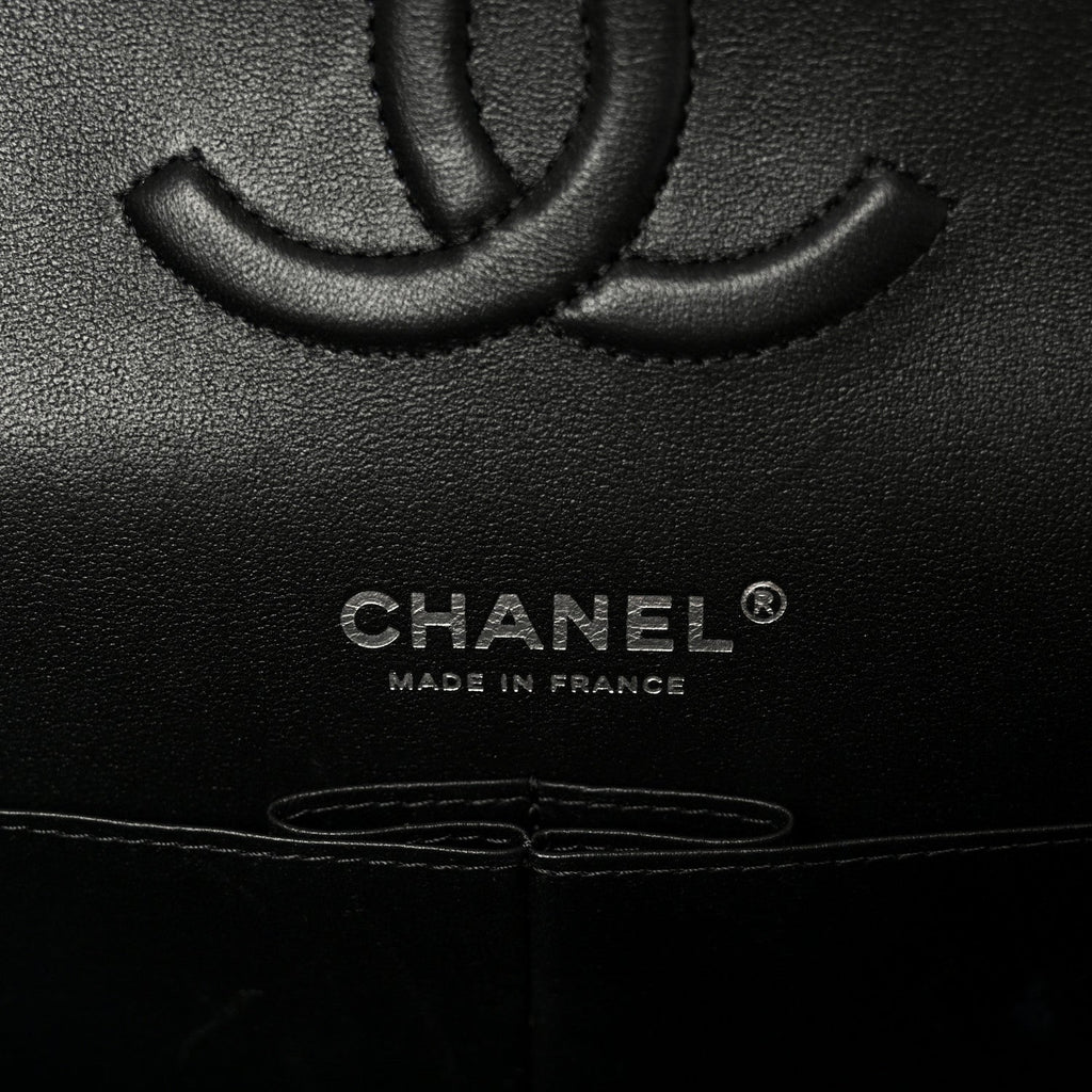 Lambskin Quilted Medium Double Flap So Black