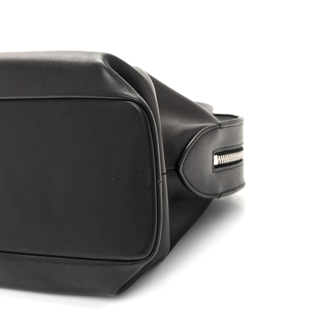 Polished Saddle Calfskin Agnes Bag Black