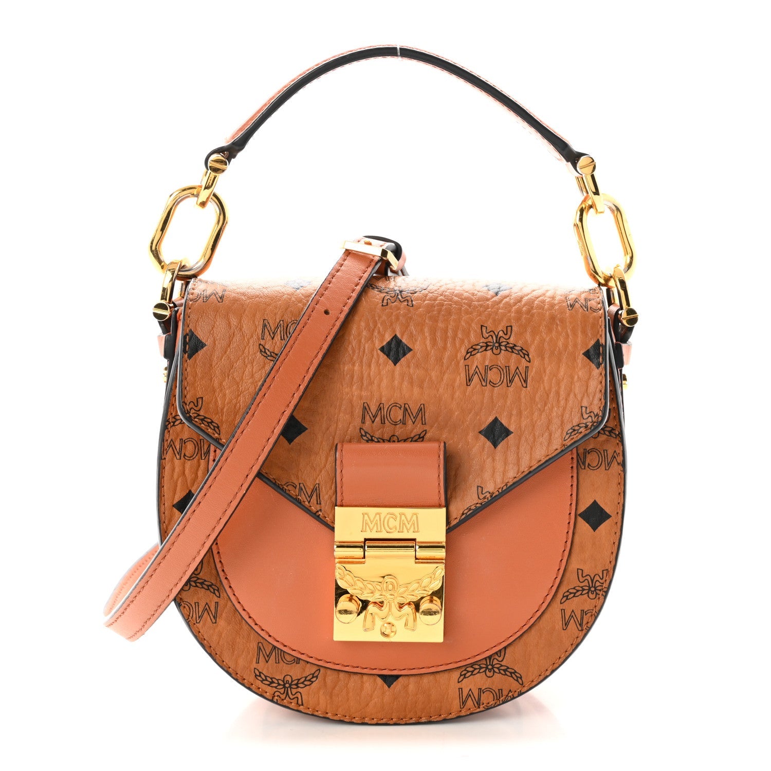 Visetos Small Patricia Saddle Bag Cognac