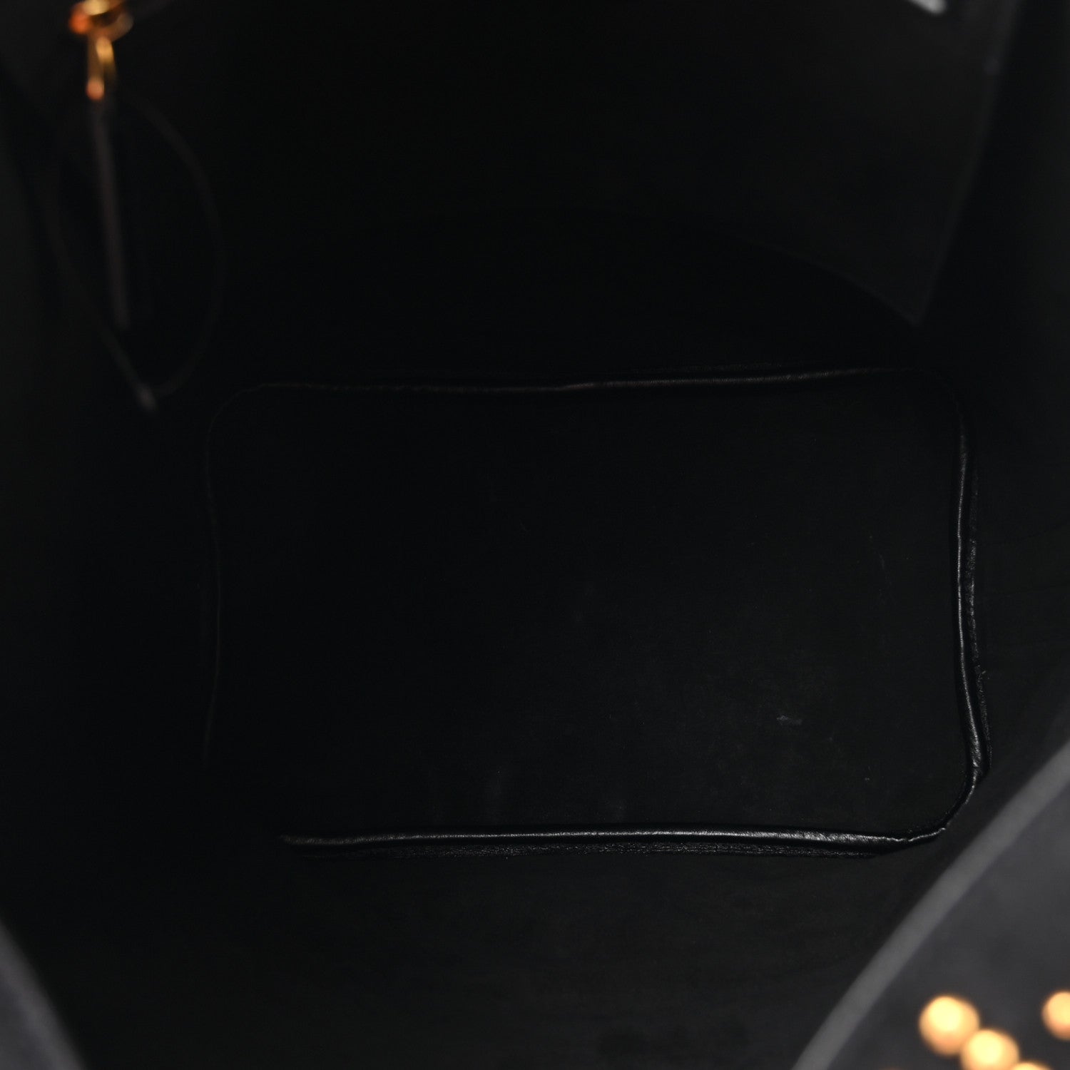 Suede Studded Bucket Bag Black