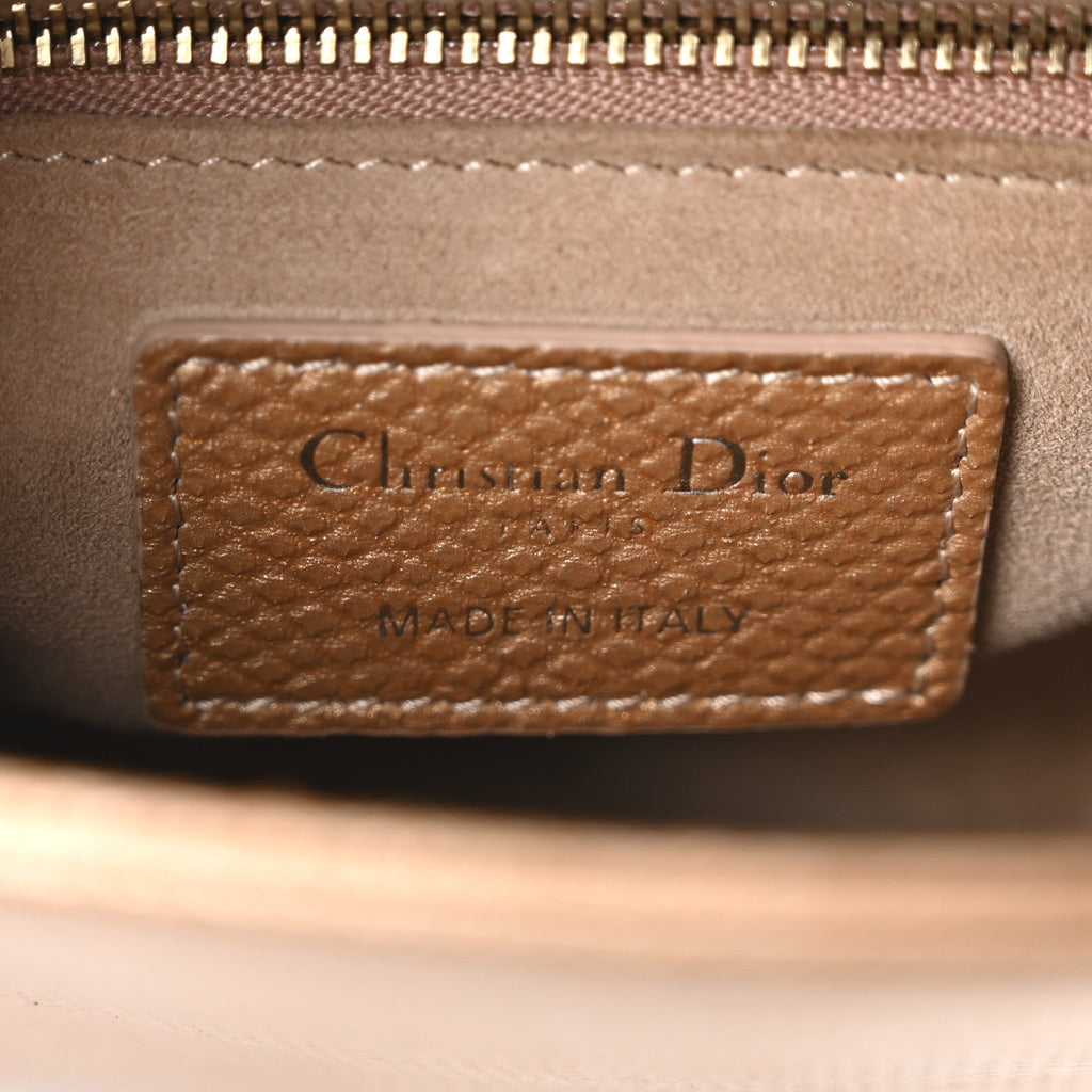 Metallic Lizard Mini Lady Dior Beige