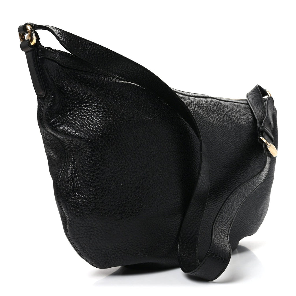 Pebbled Calfskin Medium Soho Hobo Black