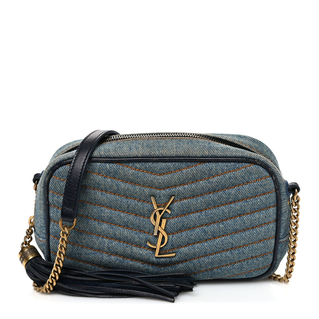 Denim Matelasse Monogram Mini Lou Camera Bag California Blue