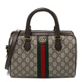GG Supreme Monogram Web Small Ophidia Top Handle Bag Beige Ebony