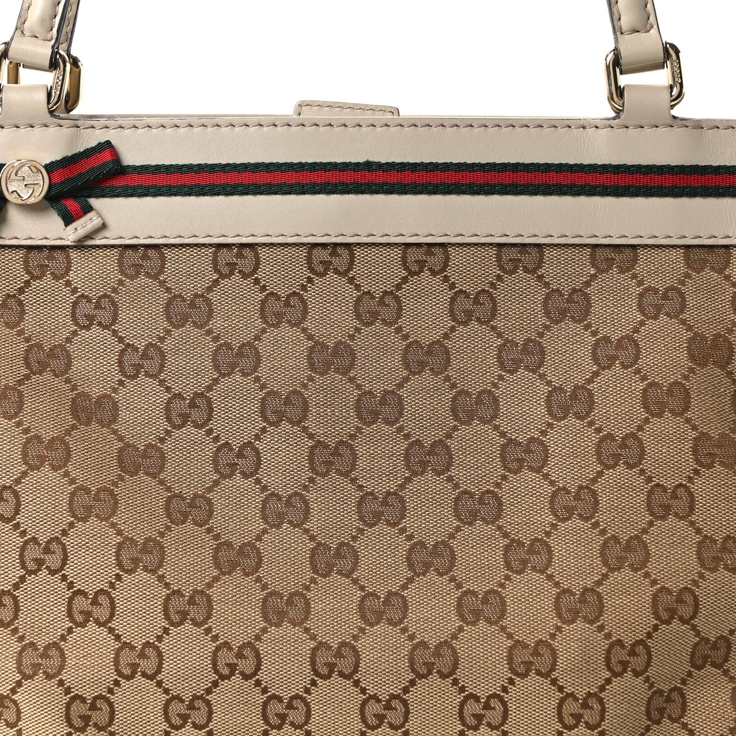 Monogram Web Medium Mayfair Tote Off White