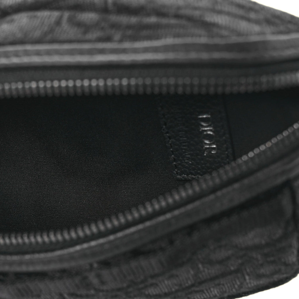 Grained Calfskin Oblique Scarab Sling Bag Black