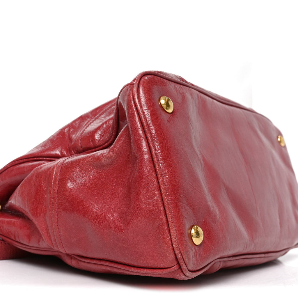Vitello Shine Top Handle Satchel Pink