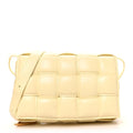 Nappa Maxi Intreccio Padded Cassette Crossbody Bag Ice Cream