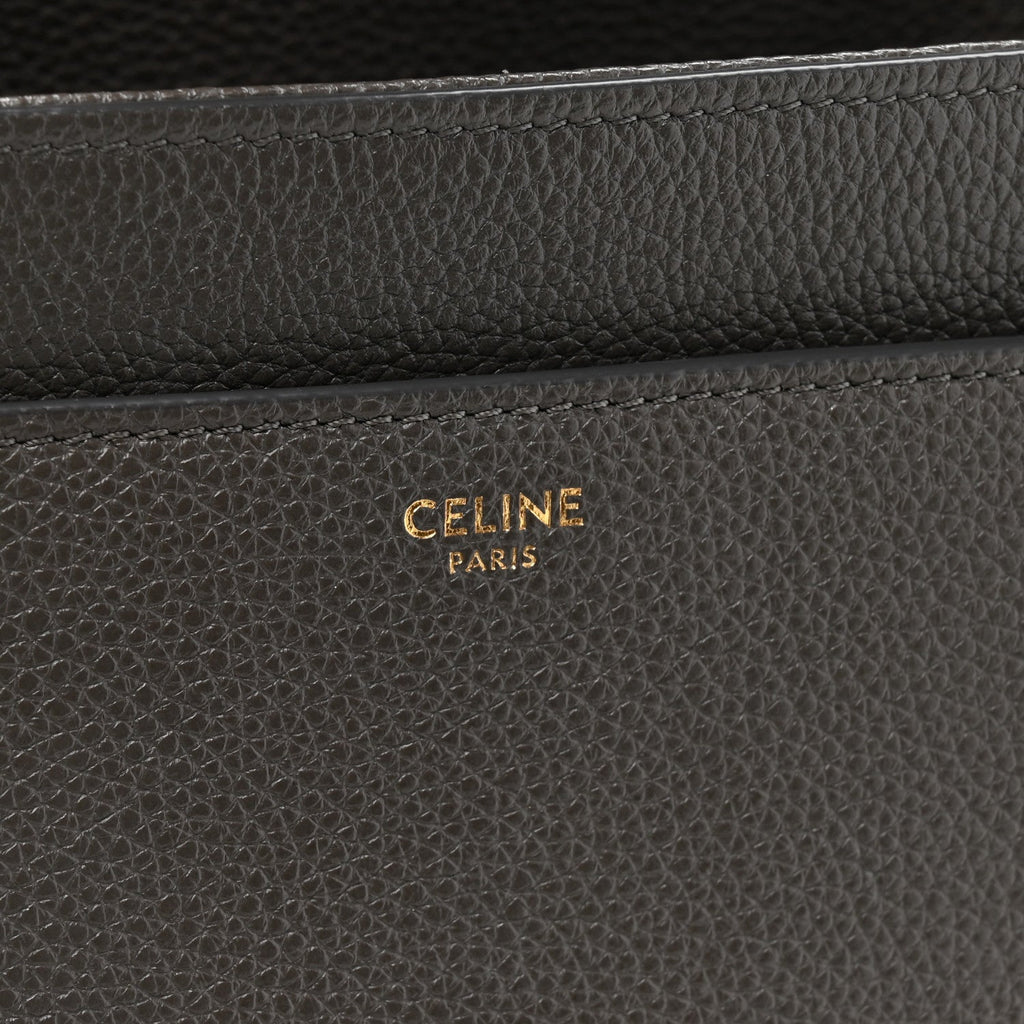 Grained Calfskin Classique Medium 16 Top Handle Bag Grey