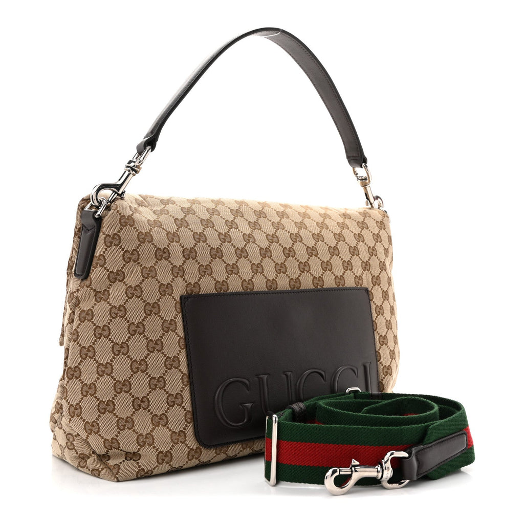 GG Monogram Large Crossbody Bag Dark Brown