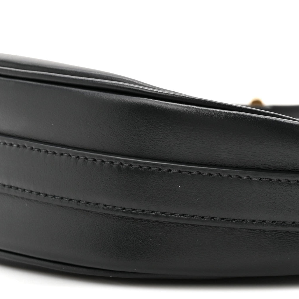 Soft Calfskin Arque Shoulder Bag Black