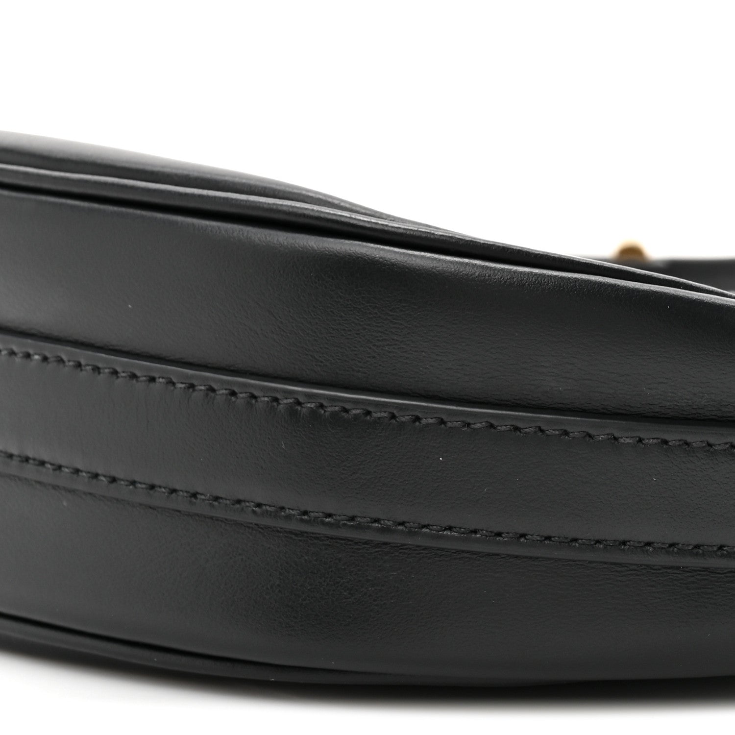 Soft Calfskin Arque Shoulder Bag Black