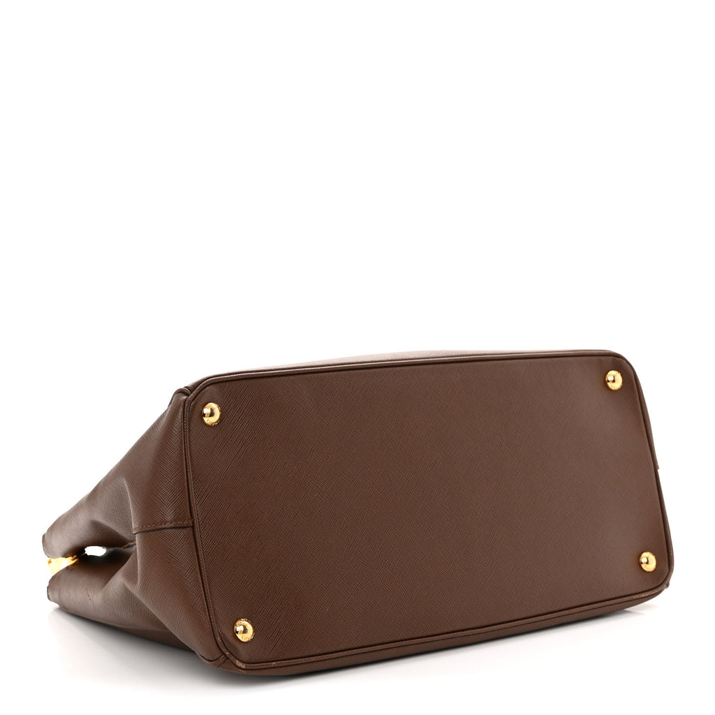 Saffiano Lux Large Galleria Double Zip Tote Cacao