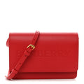 Smooth Calfskin Logo Embossed Hampshire Crossbody Red