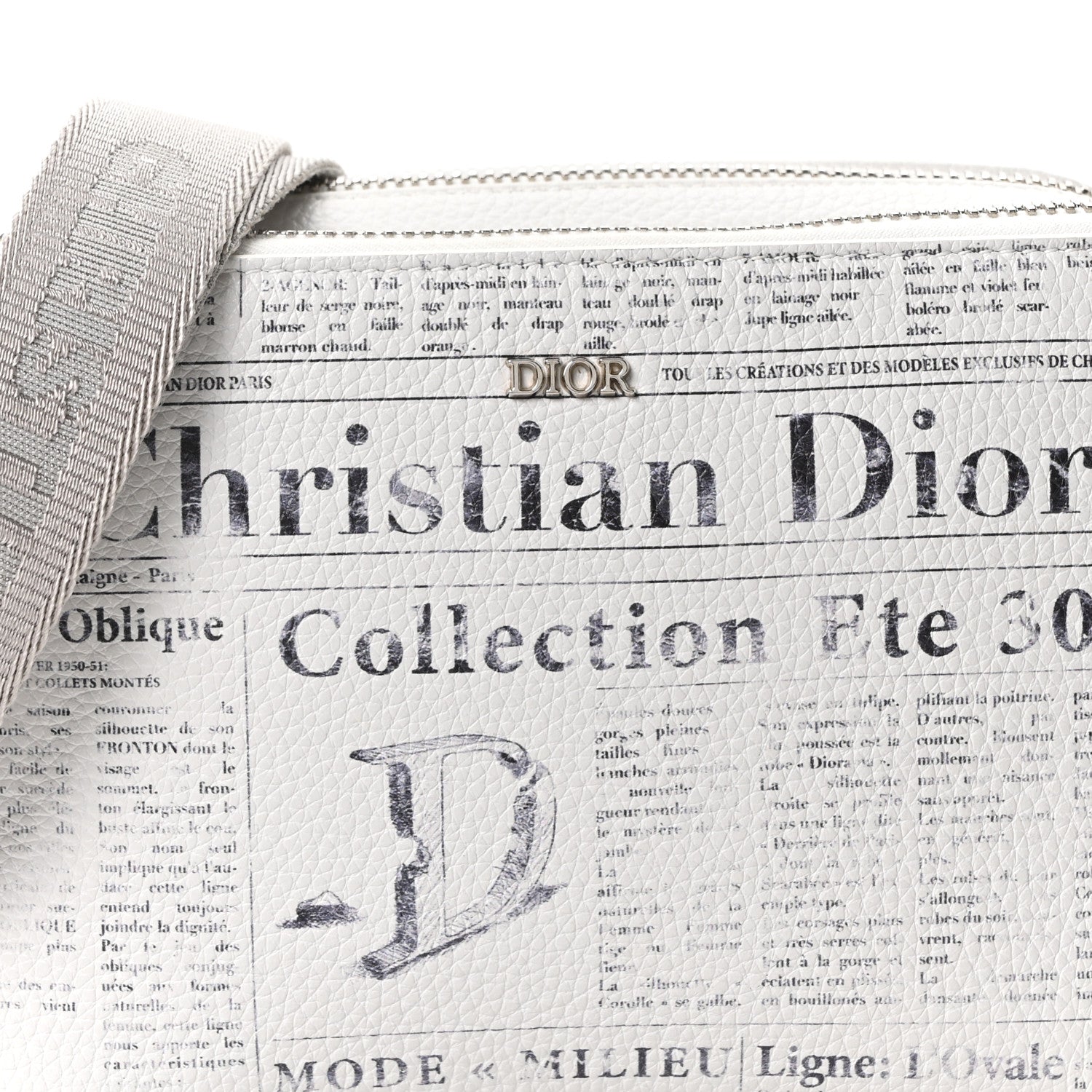 X DANIEL ARSHAM Grained Calfskin Newspaper Messenger White