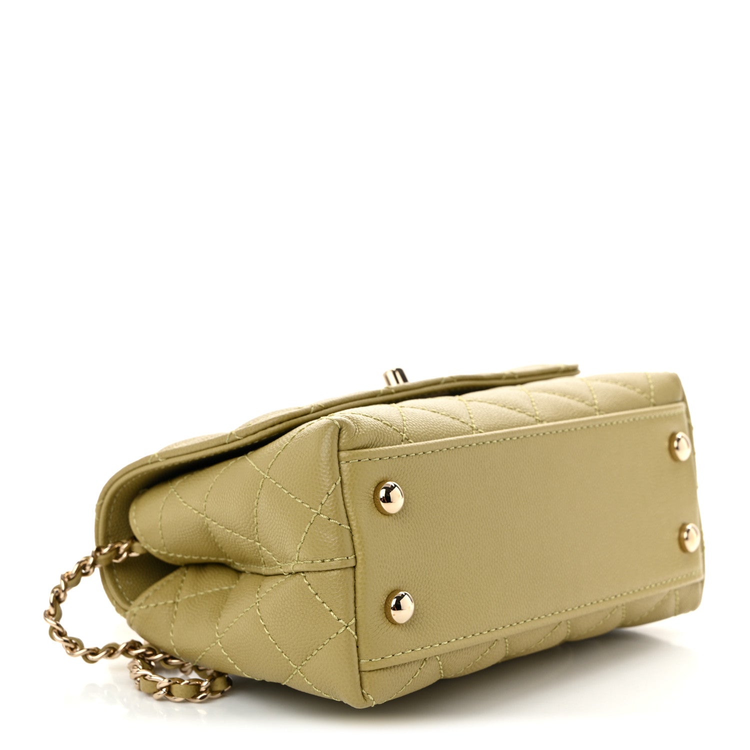 Caviar Quilted Extra Mini Coco Handle Flap Light Green